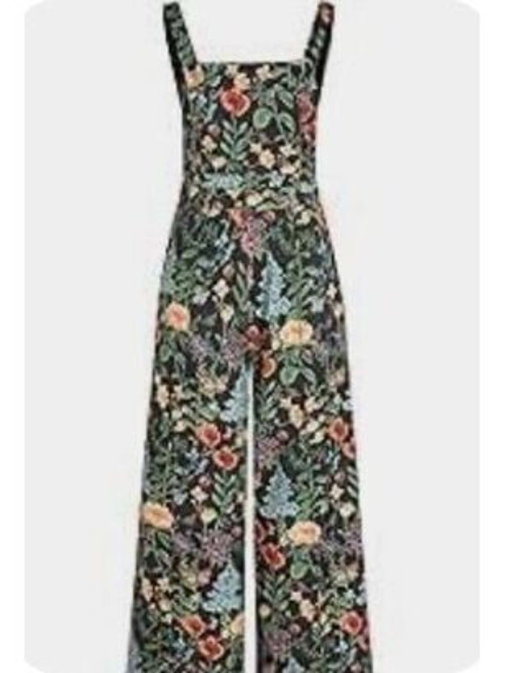 CIDER Lightweight Corduroy Boho Floral Button Wide Leg Jumpsuit XL